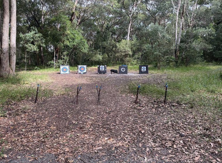 The target line set out on the outdoor range